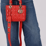 Dior 2018 Ruby Calfskin Cannage My ABCDior Small Lady