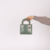 Dior 2015 Glossy Watersnake Chain Mini Lady Dior