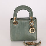 Dior 2015 Glossy Watersnake Chain Mini Lady Dior