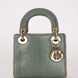 Dior 2015 Glossy Watersnake Chain Mini Lady Dior