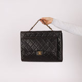 Ultra-Rare Chanel 1994 Lambskin Double-Sided Turnlock Chain Top Handle 24K GP