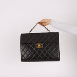 Ultra-Rare Chanel 1994 Lambskin Double-Sided Turnlock Chain Top Handle 24K GP