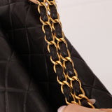 Ultra-Rare Chanel 1994 Lambskin Double-Sided Turnlock Chain Top Handle 24K GP