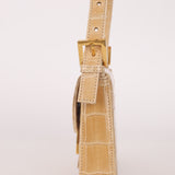 Ultra-Rare Vintage Fendi Shiny Crocodile Baguette Glitter GHW
