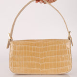 Ultra-Rare Vintage Fendi Shiny Crocodile Baguette Glitter GHW