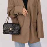 Chanel 1989 Vintage Lambskin Wave Single Flap with Chanel Wallet