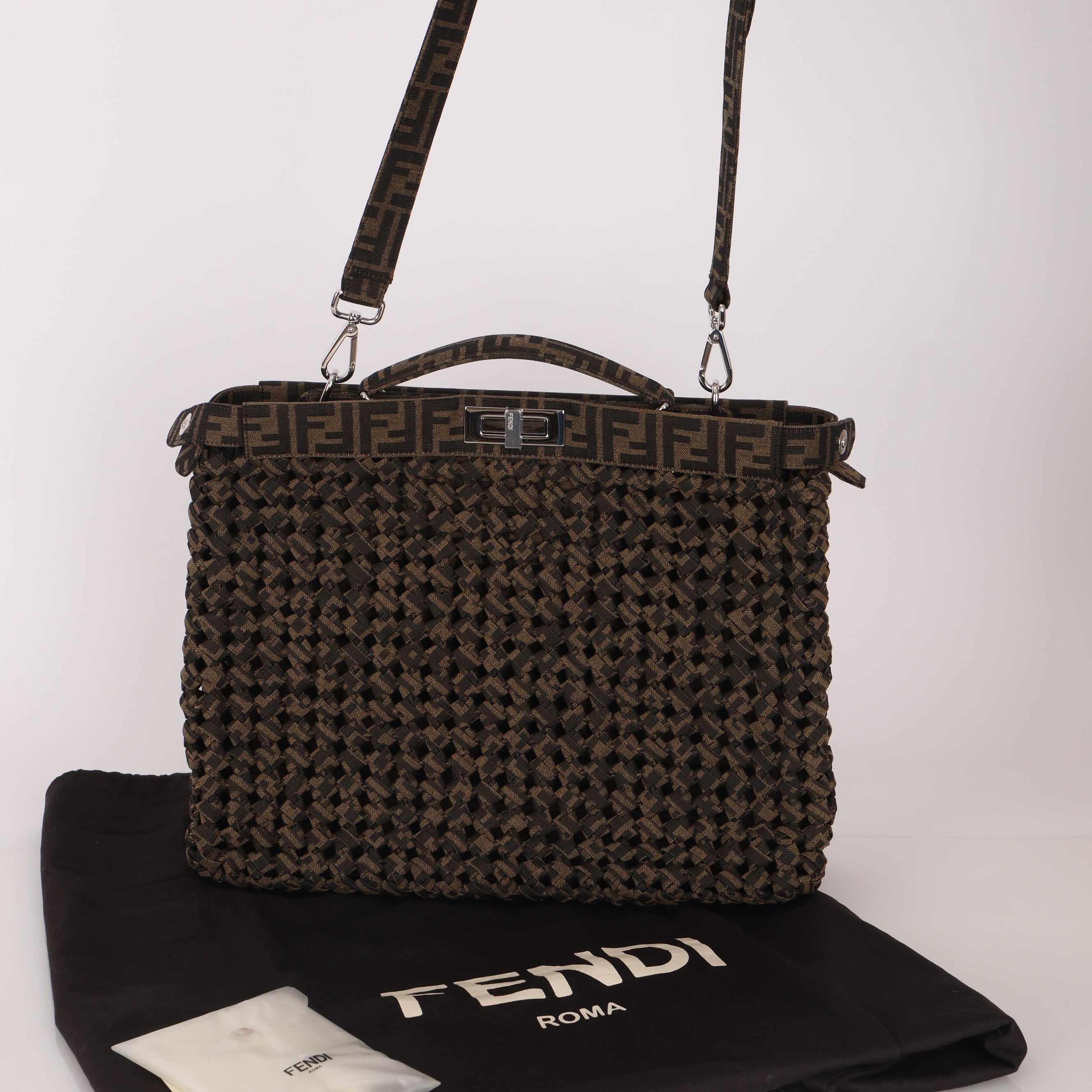 Fendi Woven Leather Peekaboo Bag