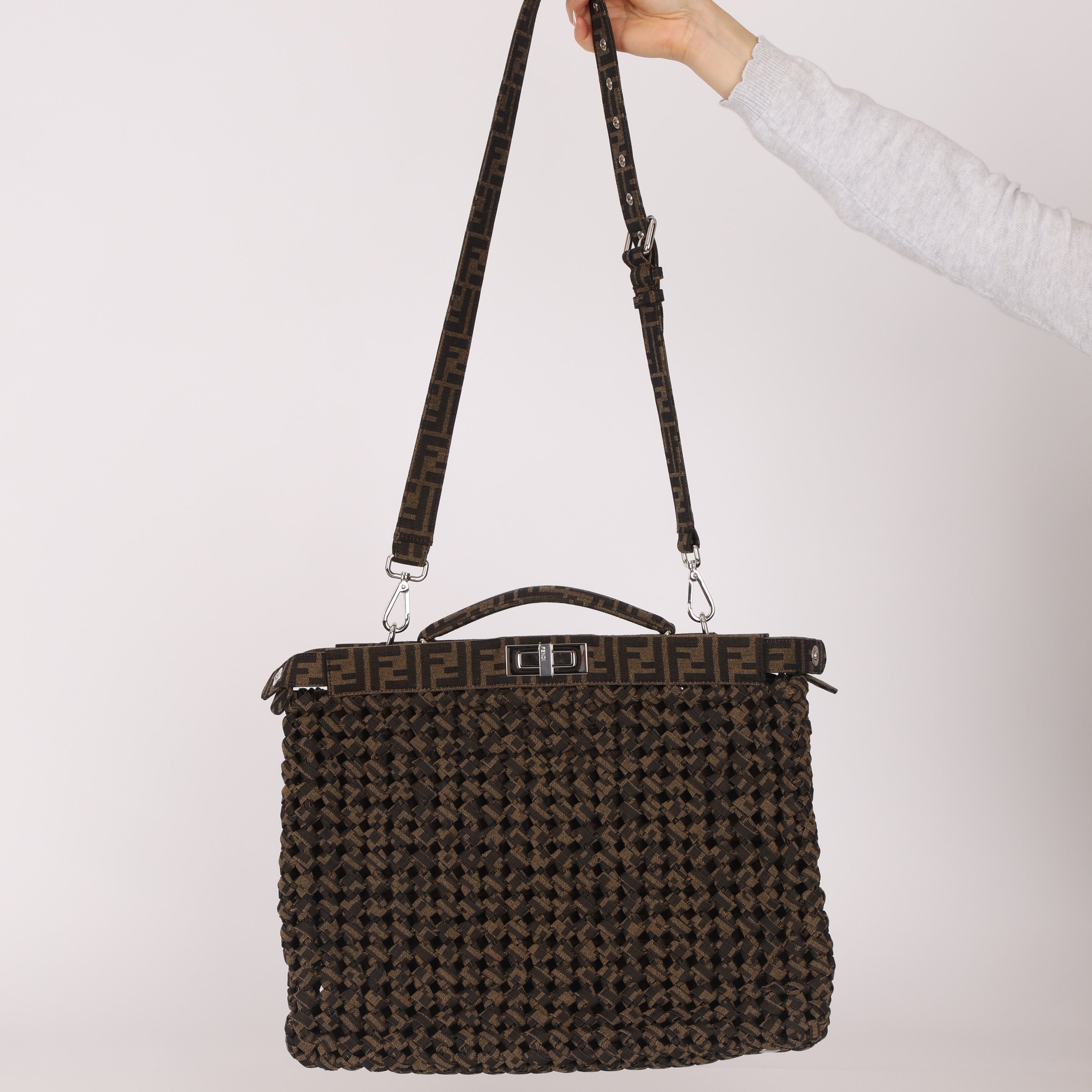 Fendi Woven Leather Peekaboo Bag