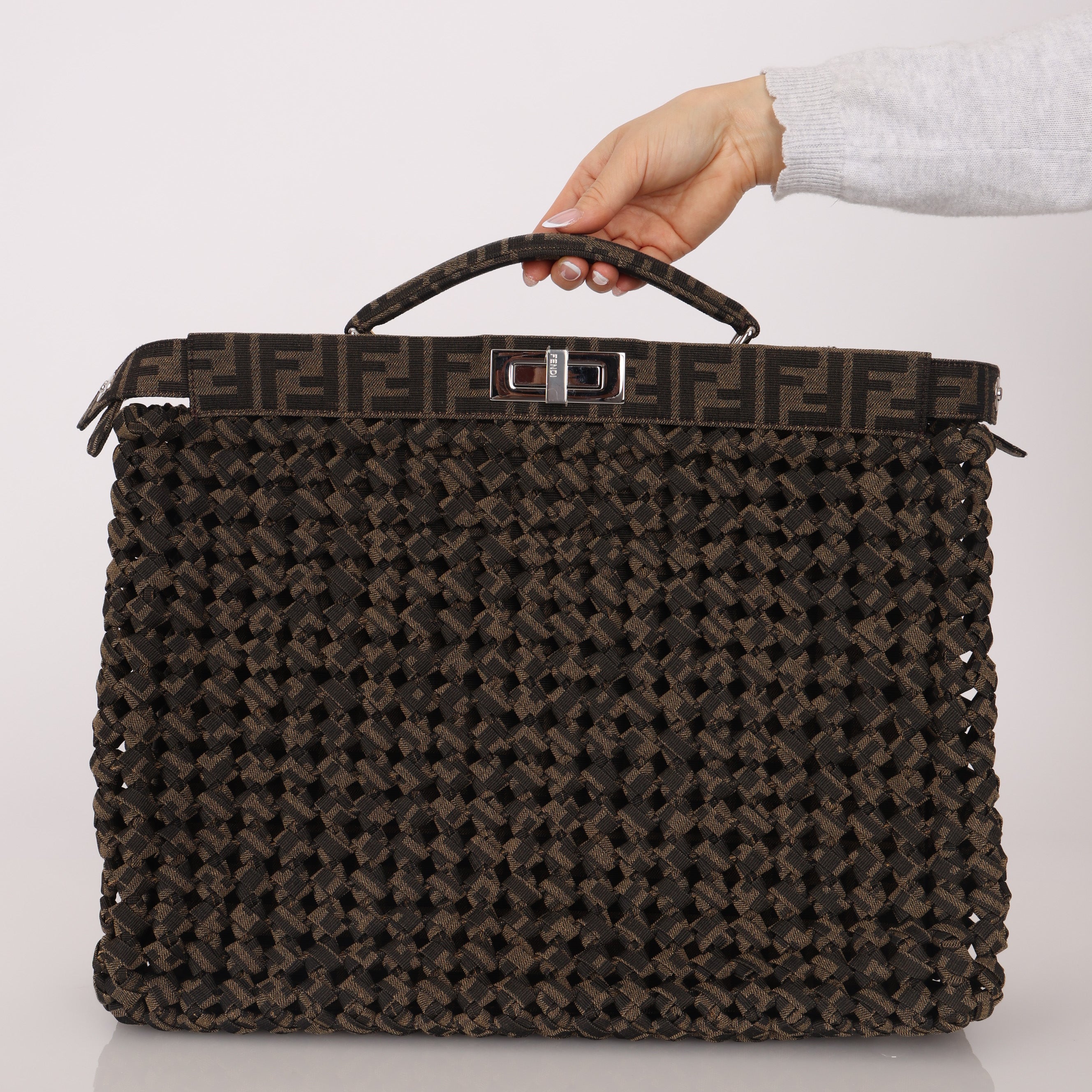 Fendi Woven Leather Peekaboo Bag