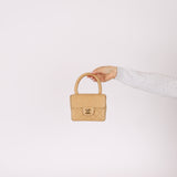 Rare Chanel 1991 Beige Mini Kelly Top Handle
