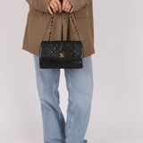 Chanel 1989 Vintage Lambskin Wave Single Flap with Chanel Wallet