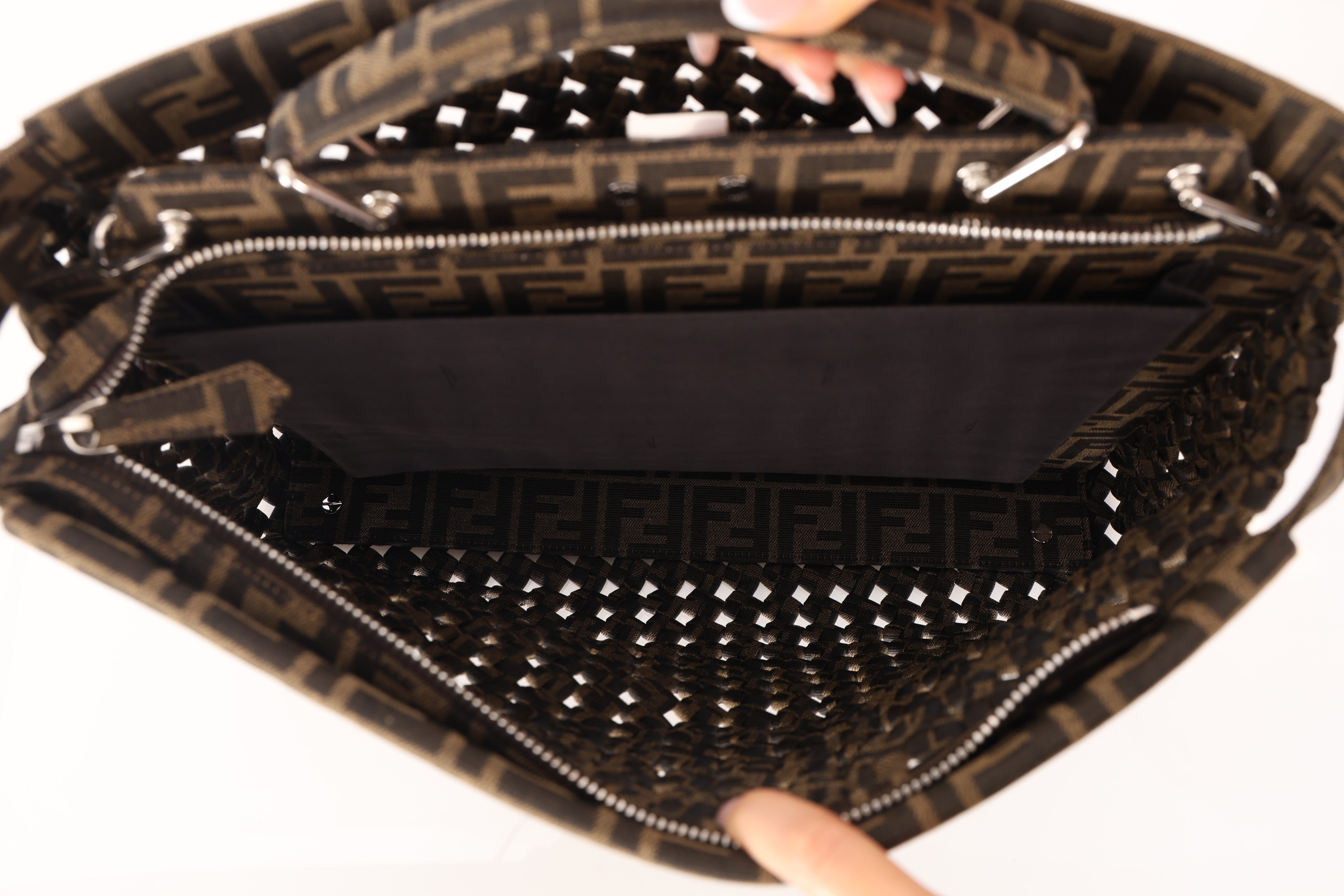 Fendi Woven Leather Peekaboo Bag