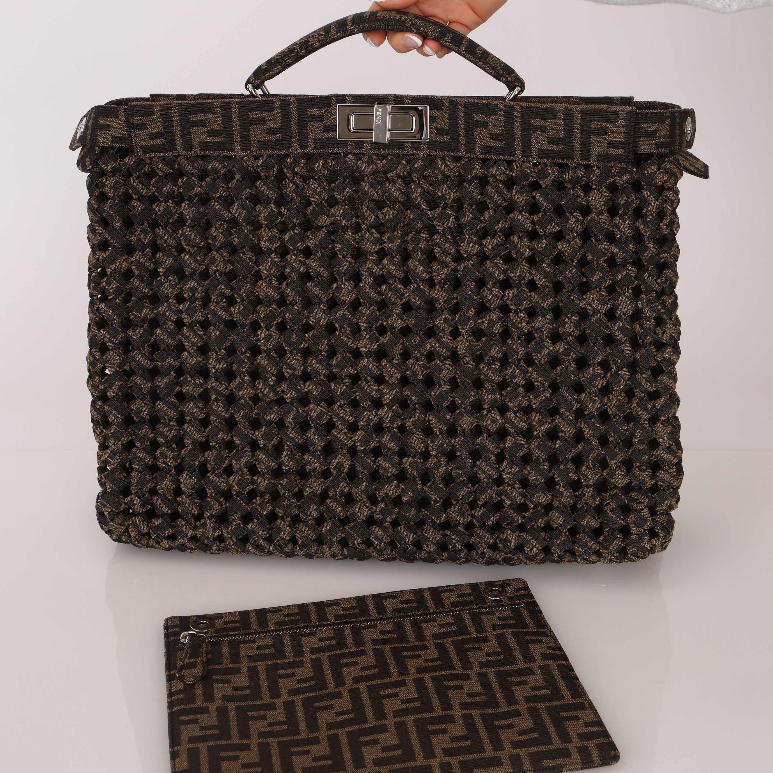 Fendi Woven Leather Peekaboo Bag