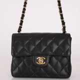 Discontinued Chanel 2004 Caviar Mini Square Flap Bag 24K GP