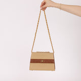 Chanel 1989 Lambskin Two-Tone Trapezoid Single Flap w/ Cardholder