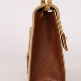Chanel 1989 Lambskin Two-Tone Trapezoid Single Flap w/ Cardholder