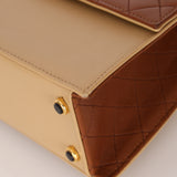Chanel 1989 Lambskin Two-Tone Trapezoid Single Flap w/ Cardholder