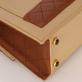 Chanel 1989 Lambskin Two-Tone Trapezoid Single Flap w/ Cardholder