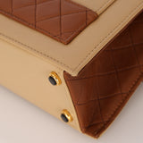 Chanel 1989 Lambskin Two-Tone Trapezoid Single Flap w/ Cardholder