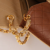 Chanel 1989 Lambskin Two-Tone Trapezoid Single Flap w/ Cardholder