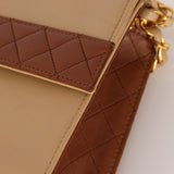 Chanel 1989 Lambskin Two-Tone Trapezoid Single Flap w/ Cardholder