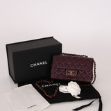 Ultra-Rare Chanel 2024 Bordeaux Lambskin Mini Rectangular Rose Gold Hardware Flap Bag