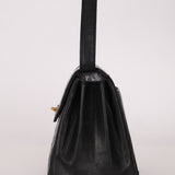 Vintage Chanel 1991 Lambskin Turnlock Kelly Top Handle 24K GP