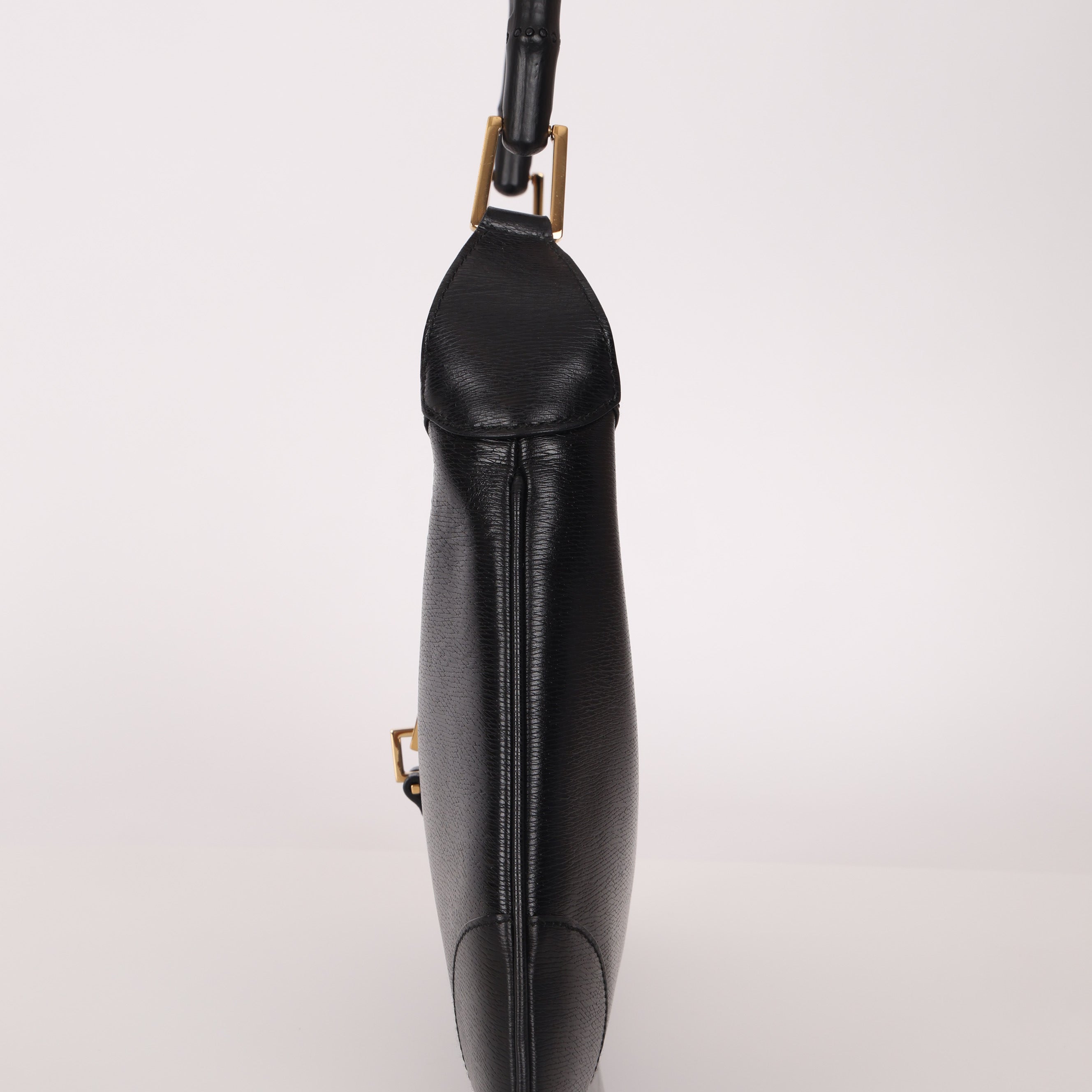 Gucci Black Leather Bamboo Top Handle Jackie Bag