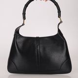Gucci Black Leather Bamboo Top Handle Jackie Bag
