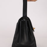 Vintage Chanel 1991 Lambskin Turnlock Kelly Top Handle 24K GP