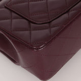 Ultra-Rare Chanel 2024 Bordeaux Lambskin Mini Rectangular Rose Gold Hardware Flap Bag