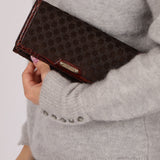 Celine Triomphe Suede & Croc Embossed Wallet