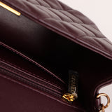 Ultra-Rare Chanel 2024 Bordeaux Lambskin Mini Rectangular Rose Gold Hardware Flap Bag