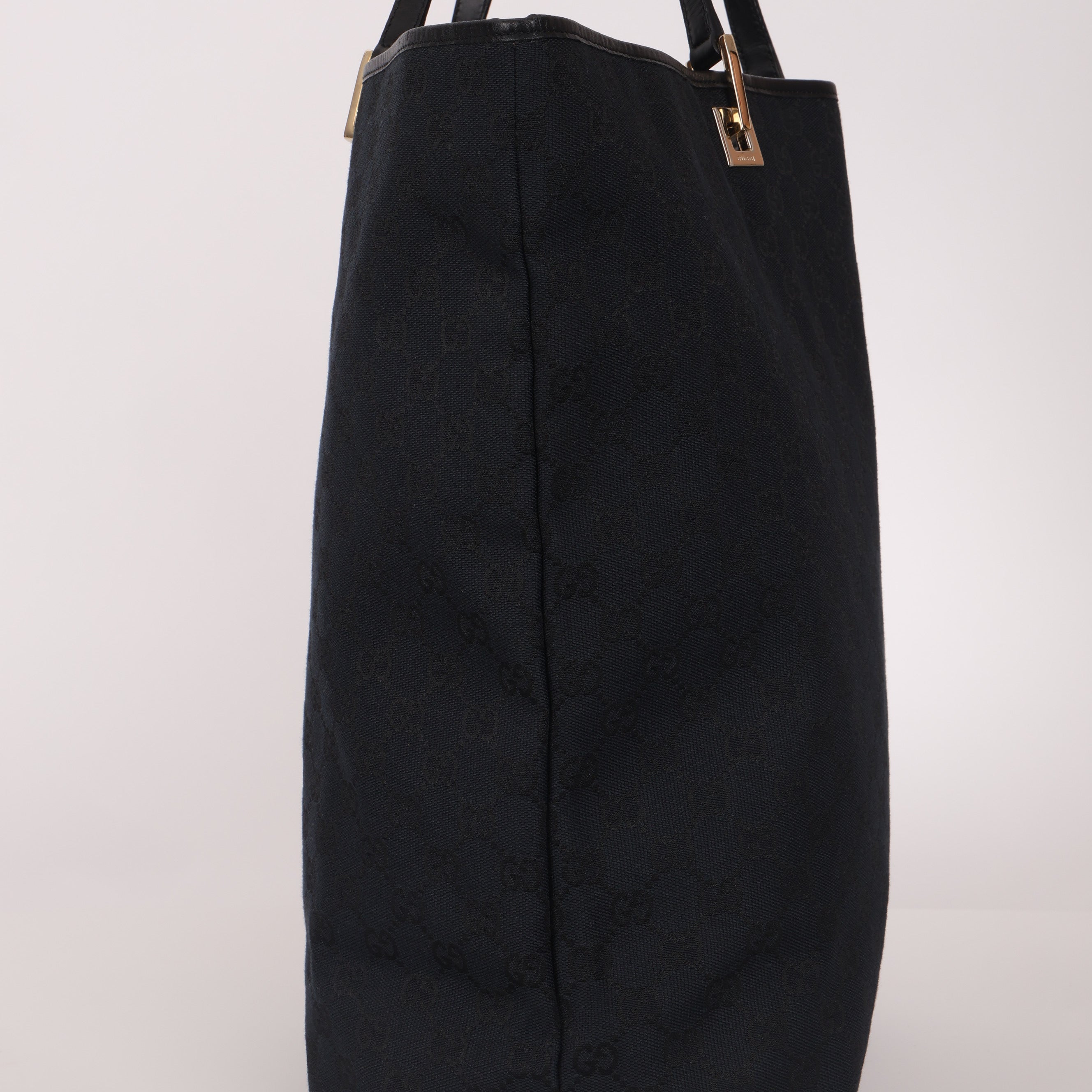 Gucci GG Canvas Leather Shopping Tote