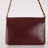 Chanel 1989 Bordeaux Boxcalf Coco Luxe Frame Single Flap