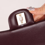 Ultra-Rare Chanel 2024 Bordeaux Lambskin Mini Rectangular Rose Gold Hardware Flap Bag