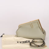 Fendi Sage Nappa Small First Clutch with Strap