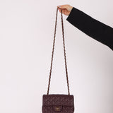 Ultra-Rare Chanel 2024 Bordeaux Lambskin Mini Rectangular Rose Gold Hardware Flap Bag