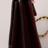 Chanel 1989 Bordeaux Boxcalf Coco Luxe Frame Single Flap