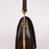 Rare Hermès 1984 Chocolat Box Calf Passe Guide Shoulder Bag