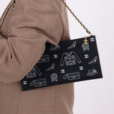 Chanel 2002 Canvas Icon Chain Pochette