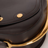 Rare Hermès 1984 Chocolat Box Calf Passe Guide Shoulder Bag