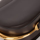 Rare Hermès 1984 Chocolat Box Calf Passe Guide Shoulder Bag