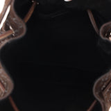 Gucci Chocolate Suede Monogram Bucket Bag