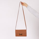 Hermès 2019 Gold Evercolor Constance Wallet GHW w Custom Strap