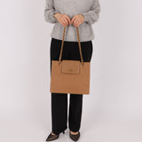 Chanel 1997 Caviar Turnlock Beige Chain Bag