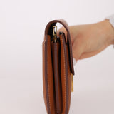 Hermès 2019 Gold Evercolor Constance Wallet GHW w Custom Strap