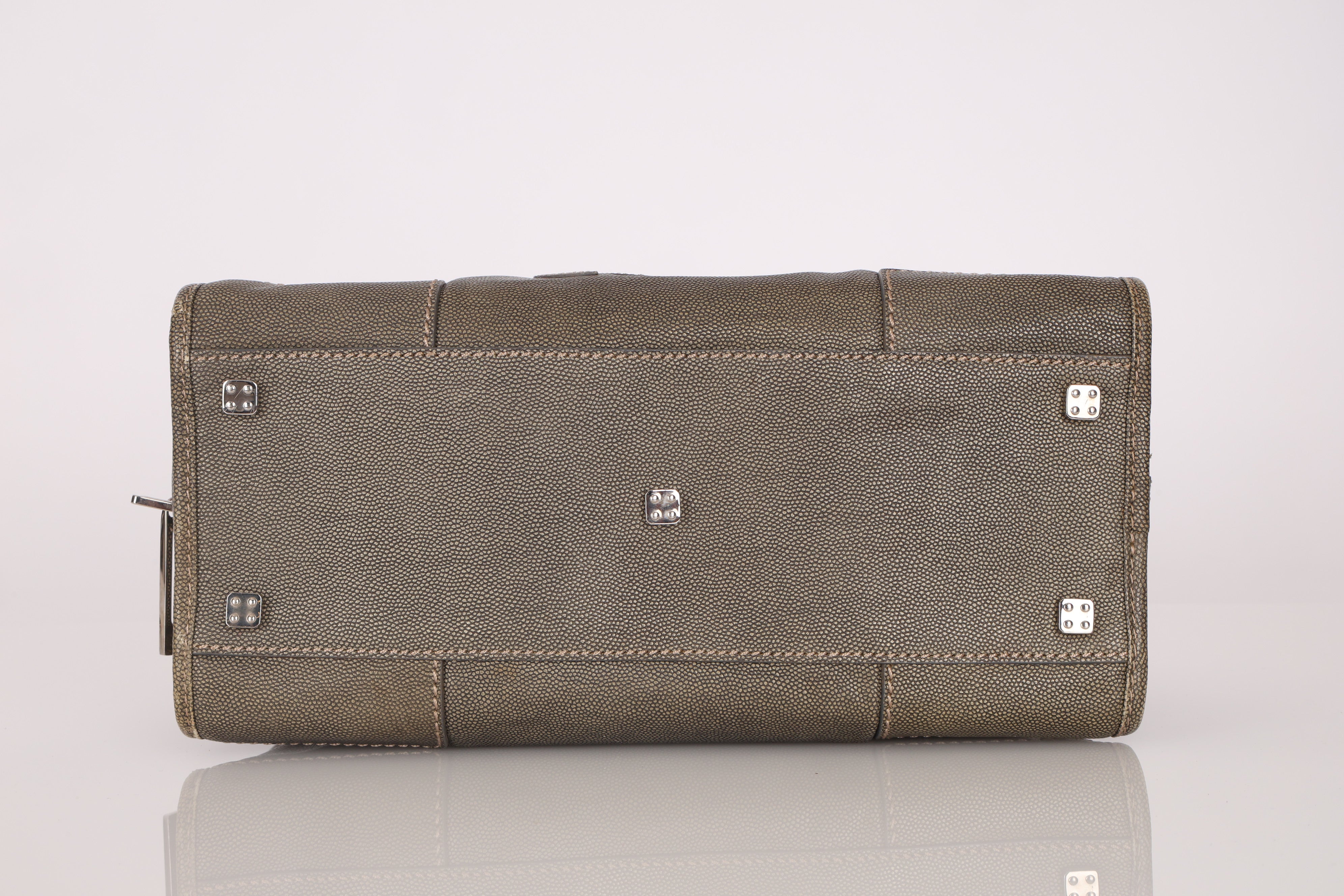 Loewe Khaki Grey Anagram Leather Amazona 28