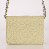 Chanel 2020 Pistachio Caviar Camellia Embossed Belt Bag