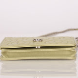 Chanel 2020 Pistachio Caviar Camellia Embossed Belt Bag